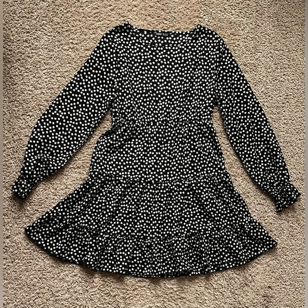 shein floral tiered long sleeve dress small